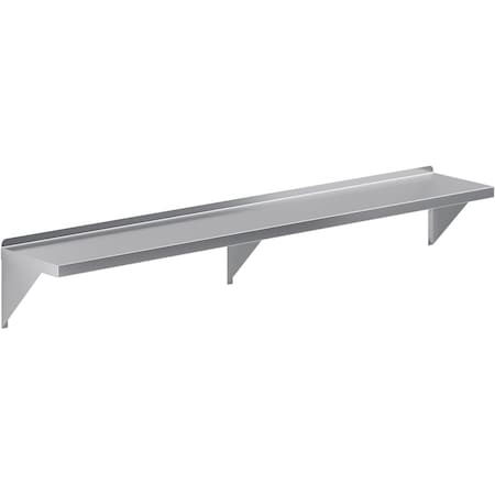 Amgood 12 in. x 72 in. Stainless Steel Wall Shelf With Squared Edge AMG WS-SQ-1272